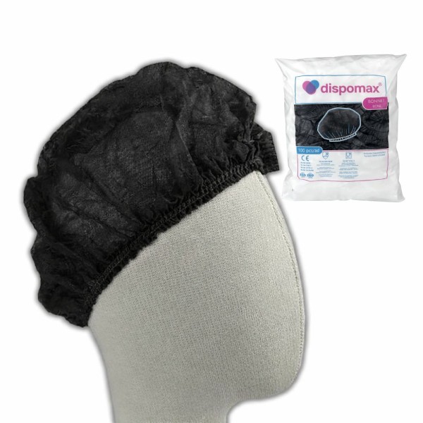 Tek Kullanımlık Tela Bone 45x52 Cm- Siyah Bone 100 adet